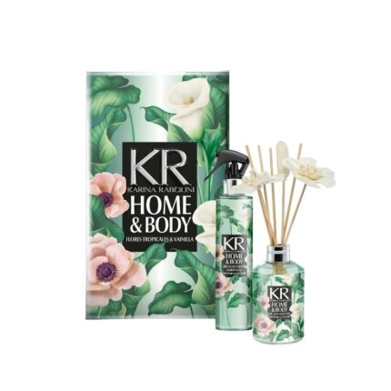 Set KR Home & Body Flowers FloresTrop (difusor+aromatizador Amb+Flores